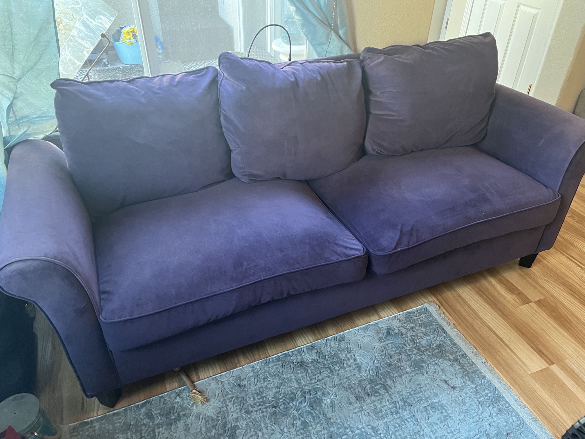 Purple Couch, microfiber