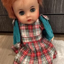 50’s 60’s Era Vintage Hard Plastic Walking Doll Ginny Style with original clothes