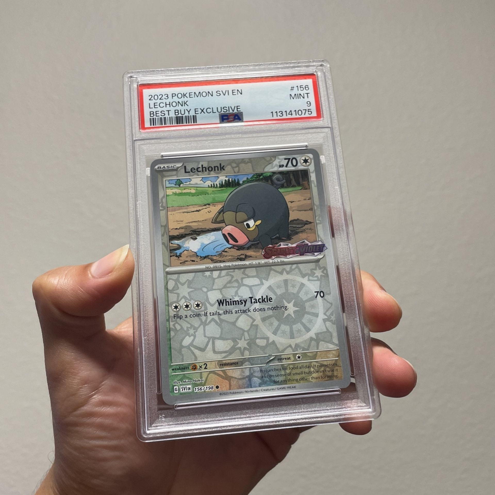 Lechonk PSA 9 Best Buy Excusive Promo Scarlet & Violet Stamped