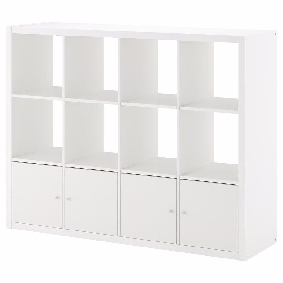 Brand New IKEA KALLAX Shelf Unit with 4 Inserts – White