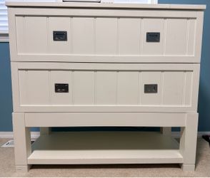 Pottery Barn 2 drawer and bottom shelf dresser