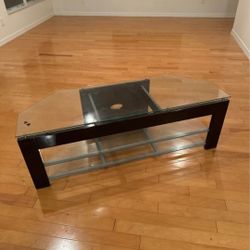 Modern Glass & Wood Entertainment Console