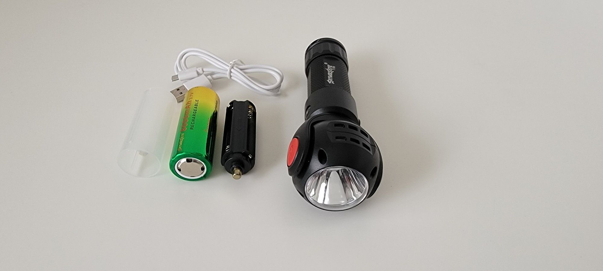 T6+COB LED Strong Light Flashlight Head 360° Free Rotation W/ Magnet Work Light