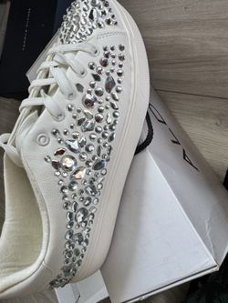 White Blinged Aldo Sneakers Size 9