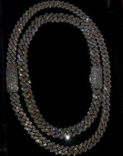 New Cuban Link Set White Gold 14k Gold Plated Doesn't Loses Color