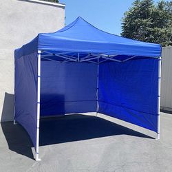 (Brand New) $140 Heavy-Duty White Popup Canopy 10x10ft with (3 Sidewall) Outdoor Gazebo, Carry Bag 