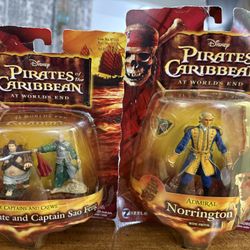 2007 Zizzle Pirates Caribbean Admiral James Norrington W/ Pistol Action + World's End Empress Captain Sao Feng & Crew 