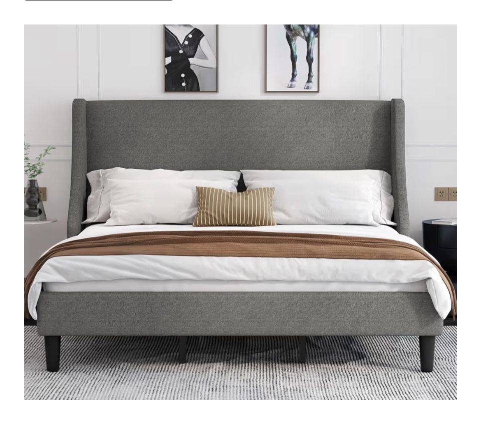 Wingback King Bed Frame