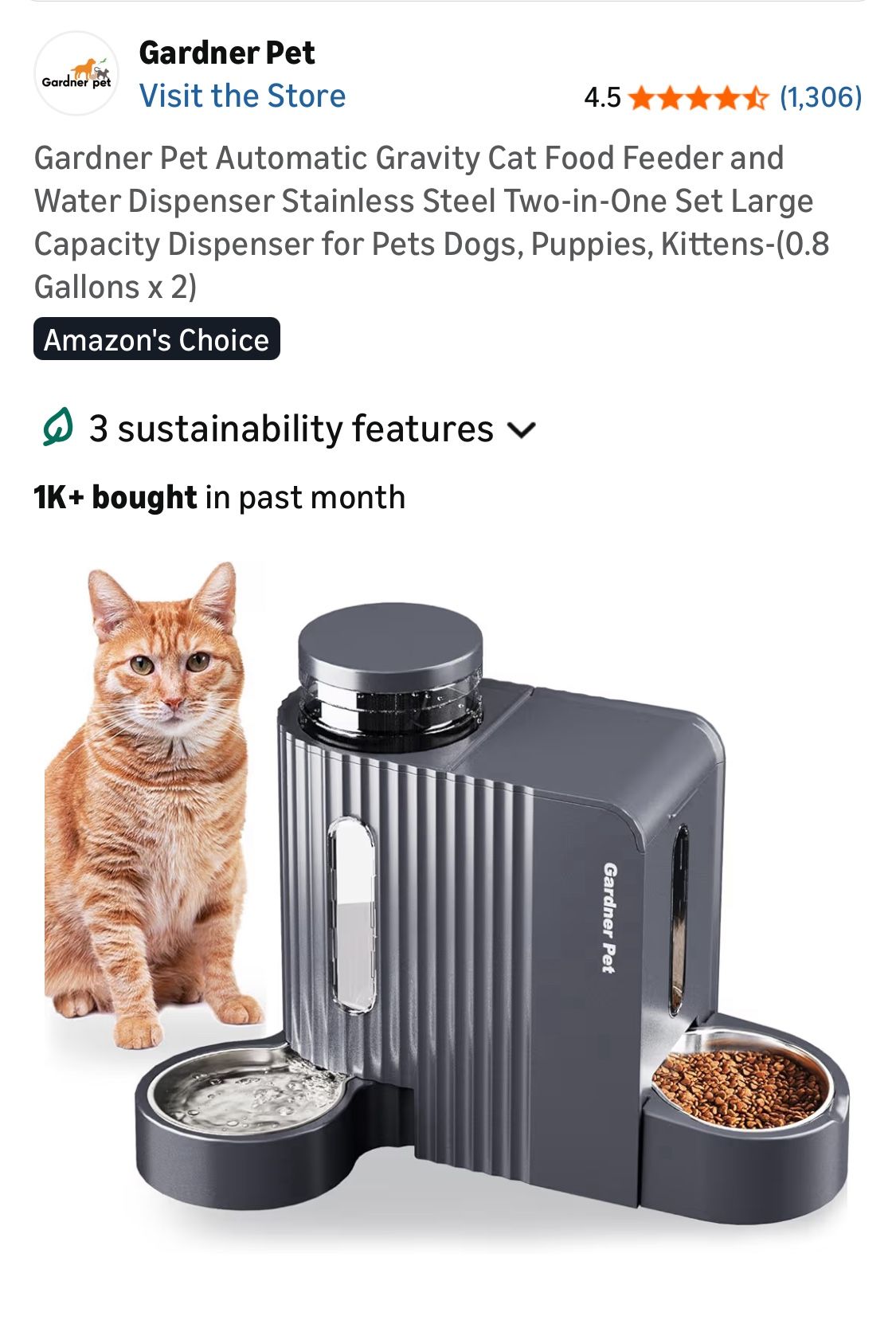 GARDNER New Pet Auto Gravity Pet Food Feeder/Water Dispenser