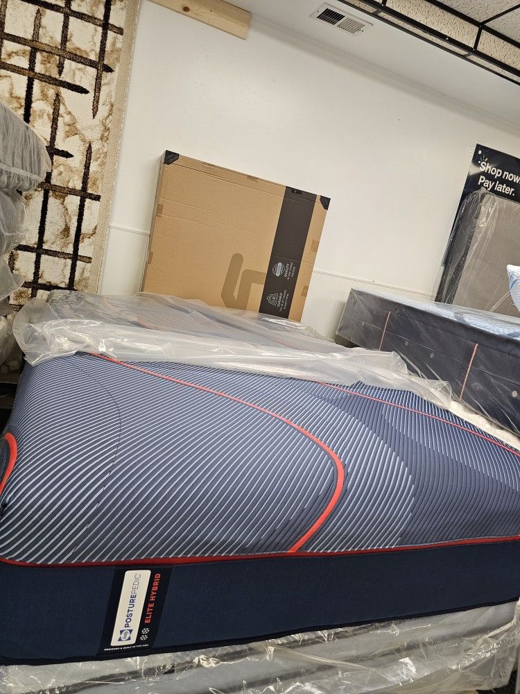New Queen Sealy Posturepedic Elite Hybrid Mattress