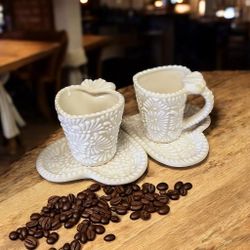 Talavera HEART Mug and Plate Set.✨️In Casa Barajas Clay Pots &pottery #1, Cypress Ca.90630