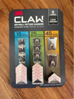 NEW: 3M Claw Drywall Picture Hangers - 8 hangers
