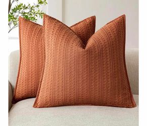 (4) Set of Foindtower Decorative Cotton Waffle Weave Throw Pillow Covers Euro Shams Cushion Covers Accent European Pillowcase for Bed Couch Sofa Bedro
