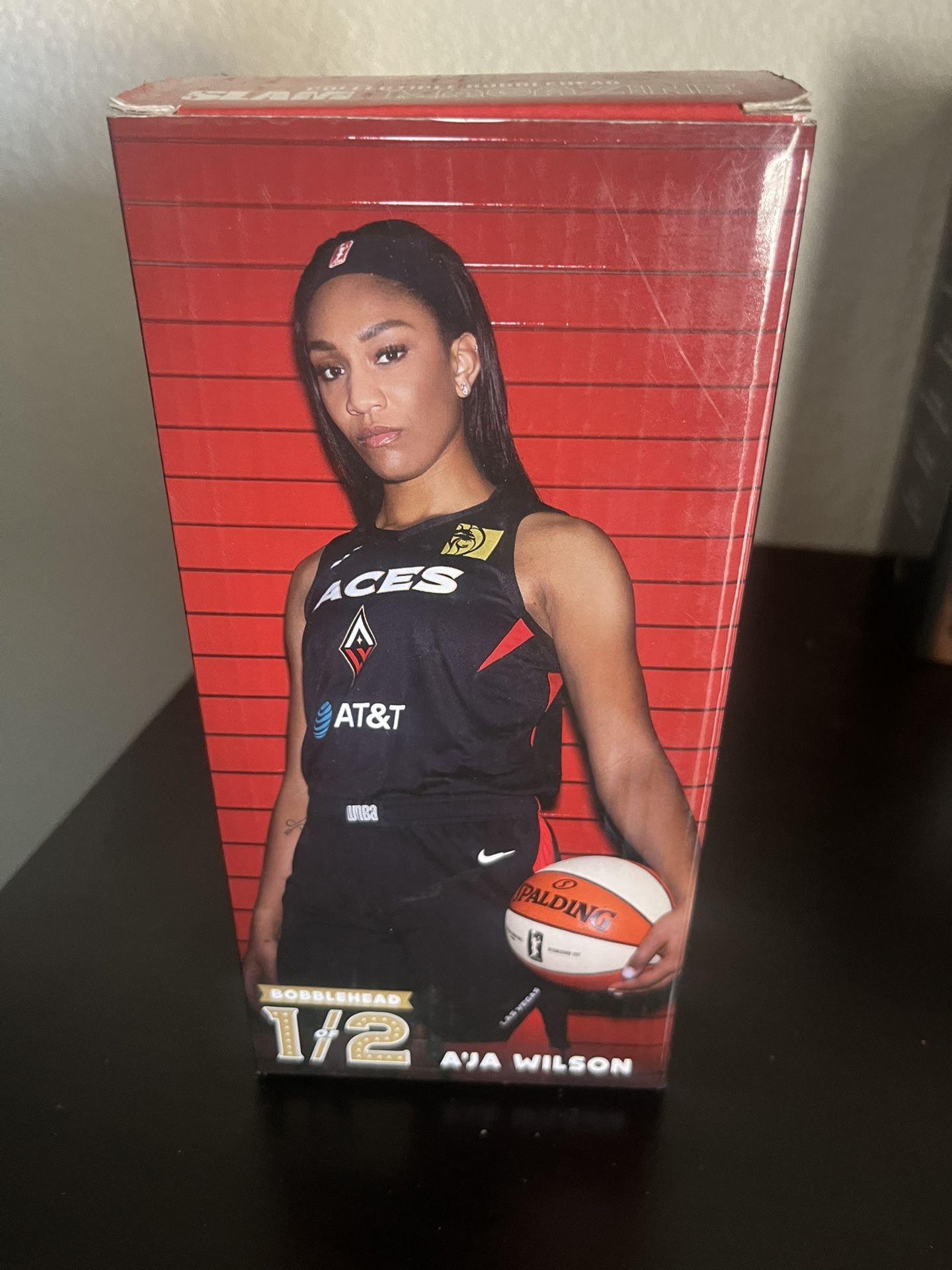 Las Vegas Aces Aja Wilson Bobble Head In Autographed Box