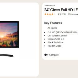 LG 24 Inch monitor 