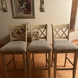 Padded 3 Bar Stool Set