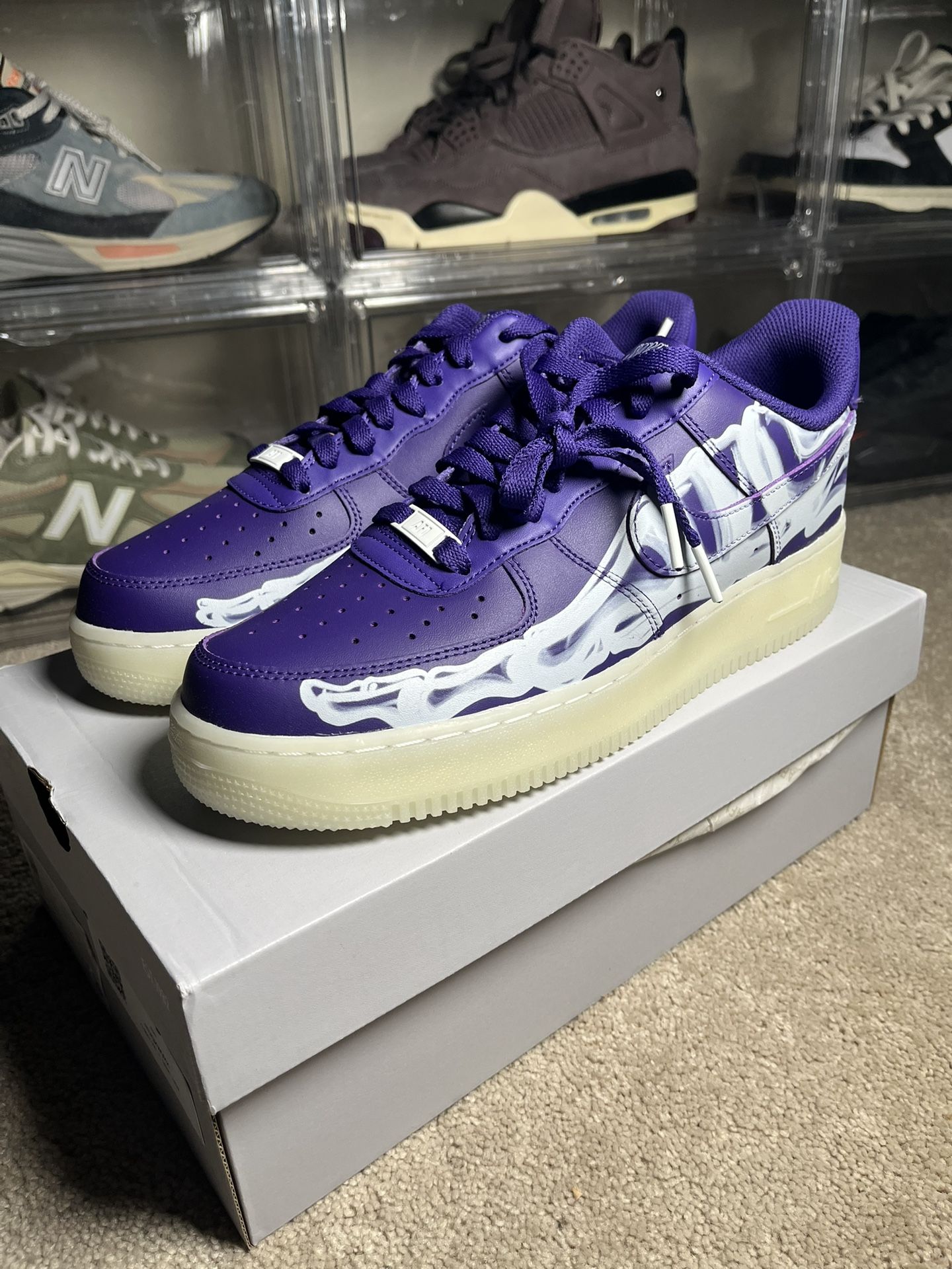Size Nike Air Force Low Purple Skeleton NEW! FAST!