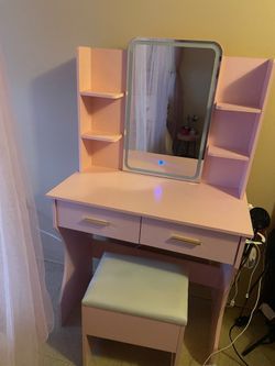 Pink vanity