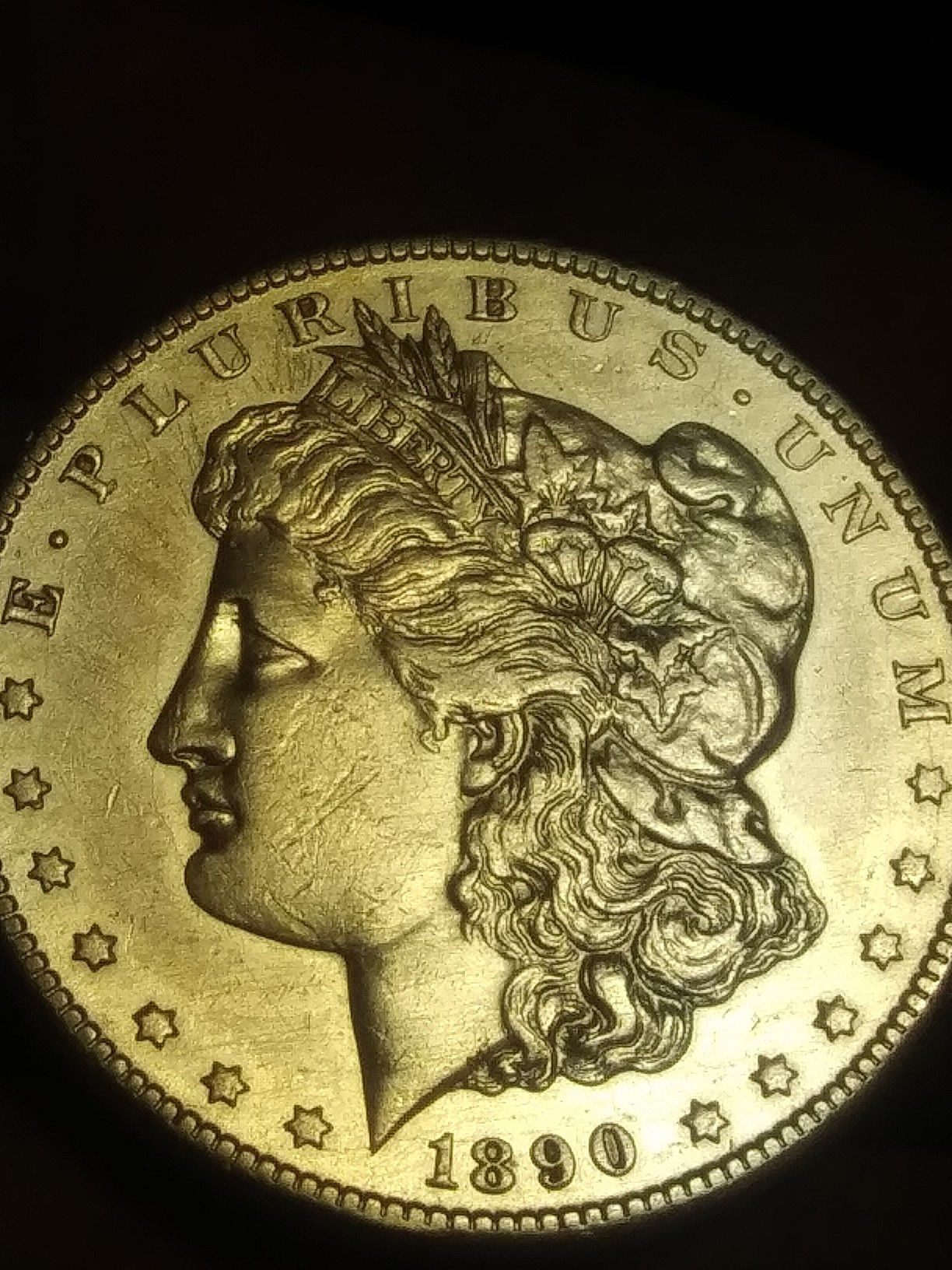 1890cc choice silver Morgan dollar GEM