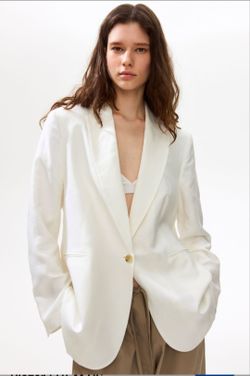 H&M WOMEN WHITE BLAZER L