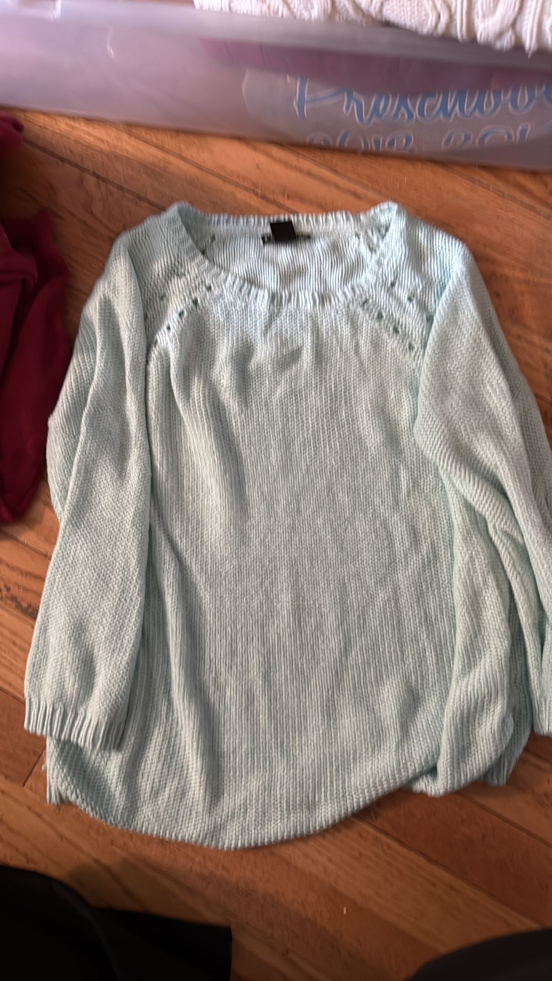Women’s Small H&M Teal Knit Sweater 3/4 Sleeve