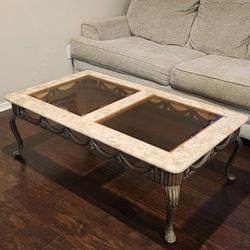 Coffee Table (Metal Legs, Glass Top)
