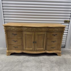 Ornate Wood Dresser Buffet Cabinet