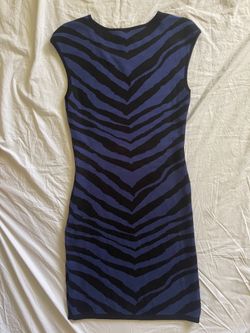 EXPRESS, mini dress, zebra (black & blue), small