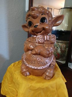 Winton ceramic lamb cookie jar