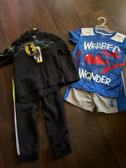 Kids Batman & Spider-Man Outfit Bundle size 5