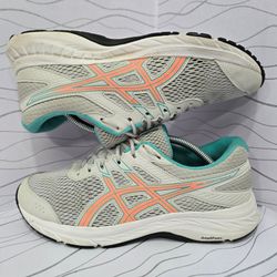 ASICS Gel-Contend 6 Wide Gris Coral Mujer 8.5 US