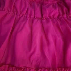 Hot Pink Ruffled Strapless Dress