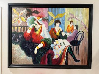 Large Framed Figurative Oil Painting