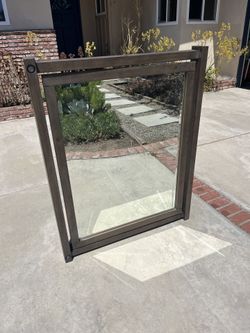 Huge Mirror with Wood Frame 49” x 39”