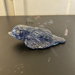 Vintage Carved Sodalite Stone bird Figure