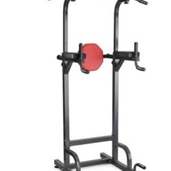 Power Tower with Push Up & Pull Up Bars, Dip Bar, Armrest & Back Cushion - Power Station Upper Body Training Fitness Equipment 58.5-89’’ 