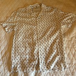 Beautiful Button Down Denim & Flower Size Small