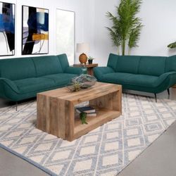 2-piece Teal Sofa Set