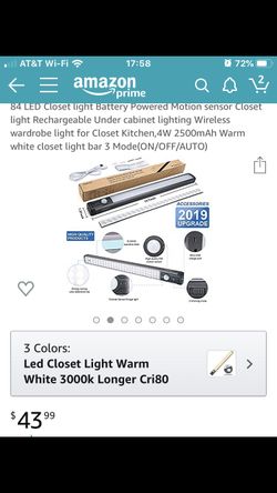 BRAND NEW Rechargeable LED motion Sensor under the counter cabinet light