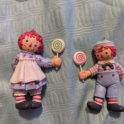 Raggedy Andy And Anne  Ornaments 