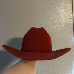 Size 7 1/4 Red Cowboy Hat 