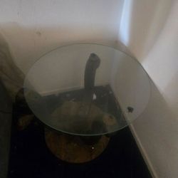Round Glass Top Side Table