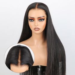 Straight hair Glueless Wig Human Hair Pre Cut 9x6 M Cap HD Lace 20in 180% Density NEW