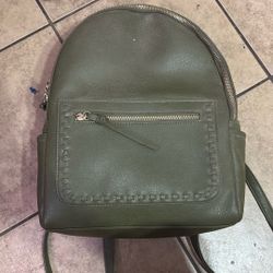 Green Leather Backpack 