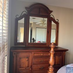 Beautiful Heavy Wood Bedroom Set
