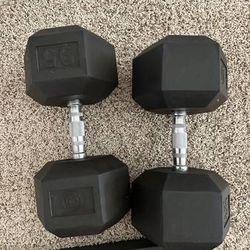 Rubber Coated Dumbbells 95lbs