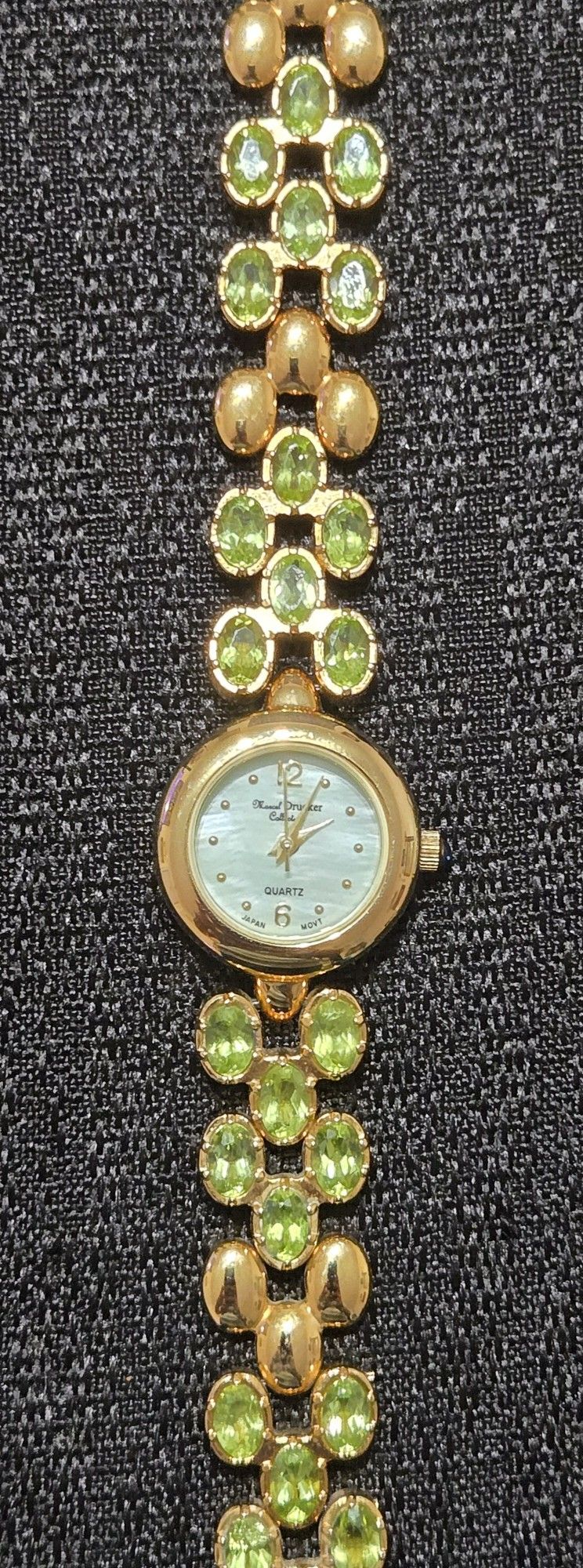 Marcel Drucker Ladies 18k Gold Plated W Peridot Watch
