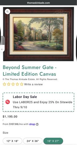 Thomas Kinkade Beyond Summer Gate Limited Edition Canvas