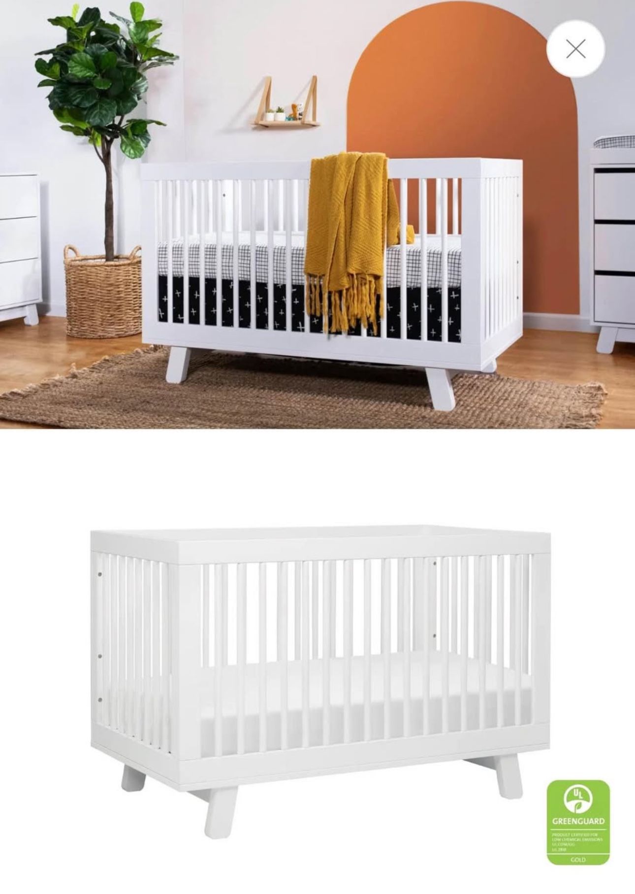 Hudson 3 In 1 Convertible baby crib