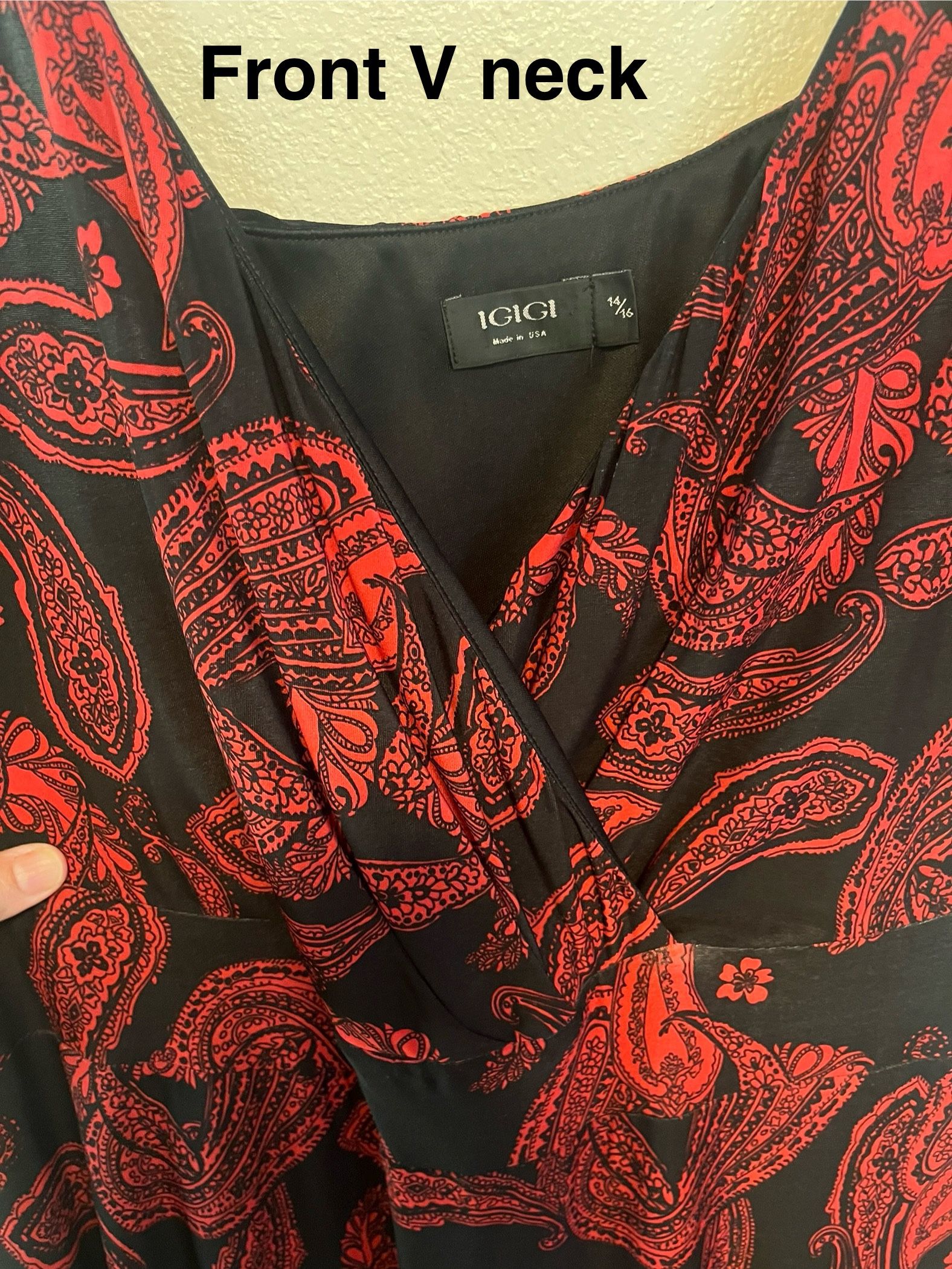 IGIGI Red Paisley Dress Size 14 $25 OBO